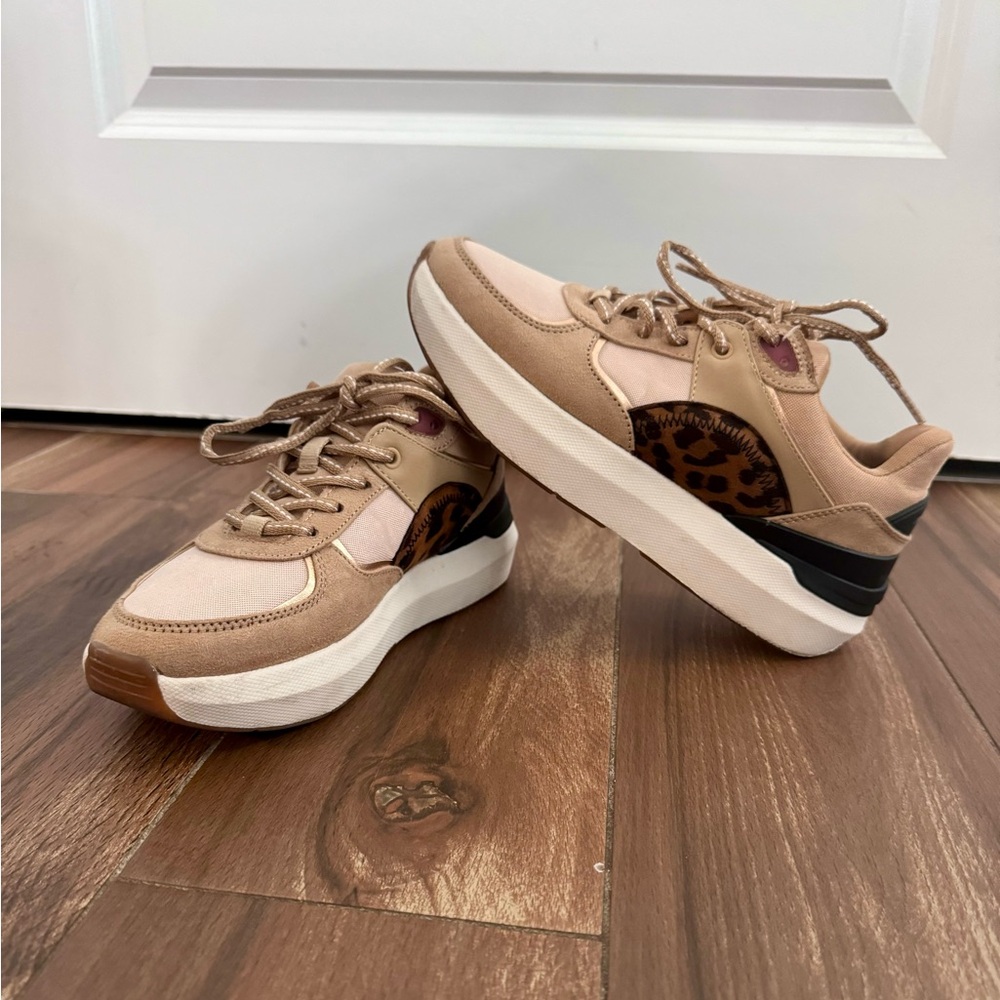 Zara Animal Print Leca Up Wedge Sneakers US 7
